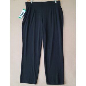 Hilary Radley Stretch Pull On Dress Pant Built In Tummy Control Black XL NWT